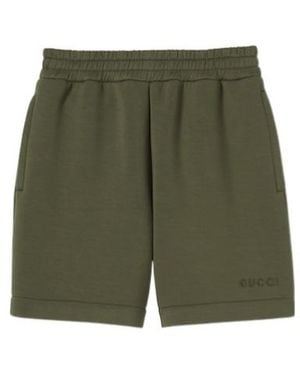 Gucci Embroidered Jersey Shorts - Green