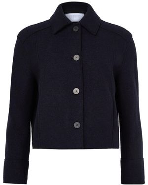 Harris Wharf London Boiled Wool Short Jacket - Blue