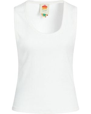 FARM Rio Solid-Color Sleeveless Stretchy Tank Top - White