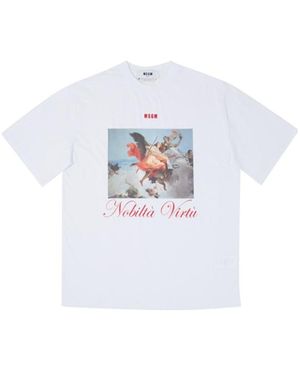 MSGM Printed Short-Sleeved T-Shirt - White