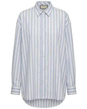 Gucci Interlocking Gg Jacquard Shirt - Blue