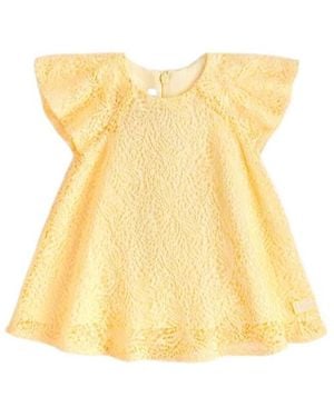 Dior Round-Neck Flared Dress - Yellow