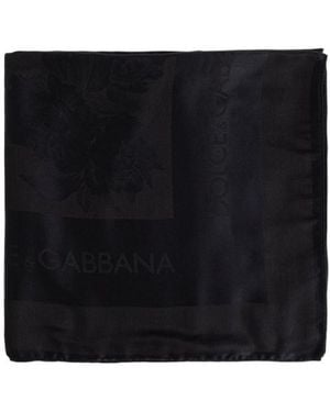 Dolce & Gabbana Floral-Print Scarf - Black