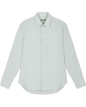 Canali Checked Cotton Shirt - White