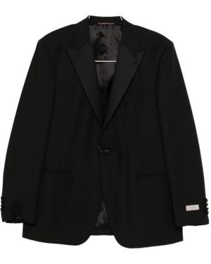 Canali Long-Sleeved Suit Jacket - Black