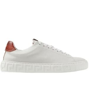 Versace Greca Lace-Up Sneakers - White