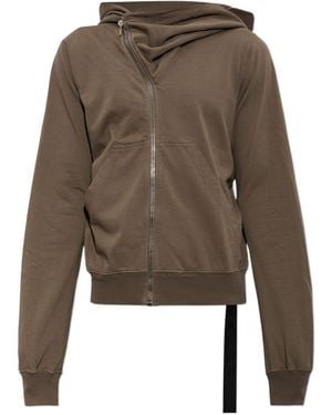 Rick Owens Asymmetric Zip Hoodie - Brown