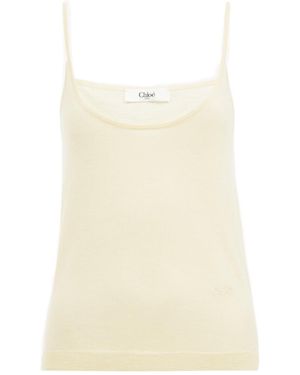 Chloé Thin Shoulder Strap Vest - Natural