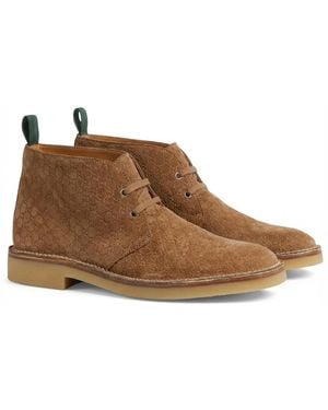 Gucci Web Detailed Ankle Boots - Brown