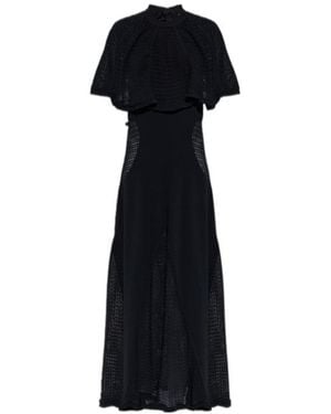 Lanvin Open Back Cape Overlay Dress - Black
