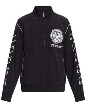 Off-White c/o Virgil Abloh Logo Printed Zipped Jacket - Blue