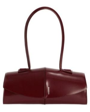 Jil Sander Linea Piped Leather Shoulder Bag - Red