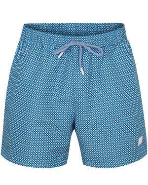 BOSS Patterned Swim Shorts - Blue