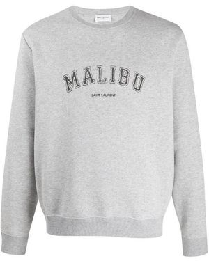 Saint Laurent Malibu Logo Sweatshirt - Grey