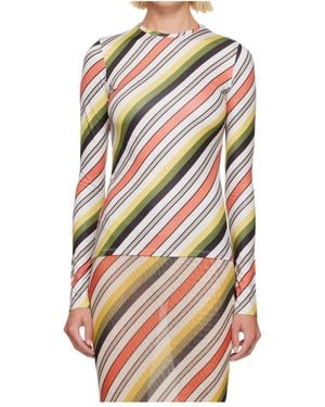 Jean Paul Gaultier Long-Sleeved Striped Top - White