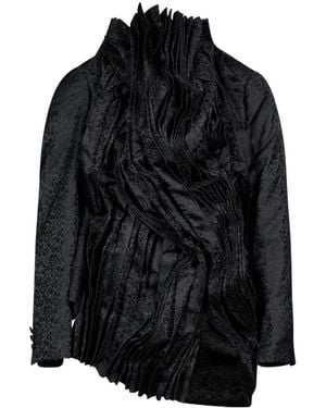 Comme des Garçons Comme Des Garçons Jacquard Ruched Pleated Jacket - Black