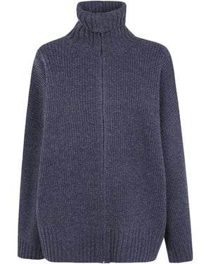 Frankie Shop Veda Oversized Zip-Up Cardigan - Blue