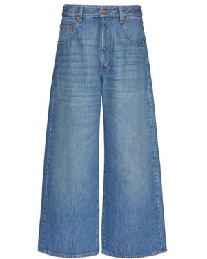 Valentino Vlogo Chain Medium Denim Trousers - Blue