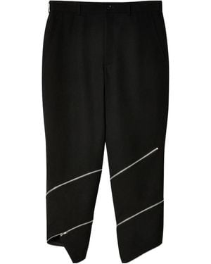 Comme des Garçons Zip Wool Cropped Pants - Black