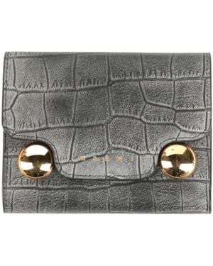 Marni Crocodile-Embossed Wallet - Gray