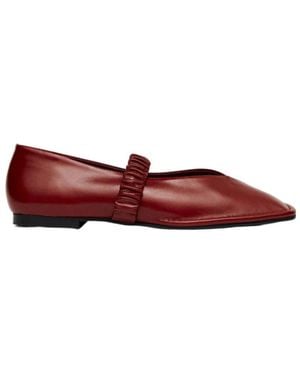 Alohas Square-Toe Ballet Flats - Red
