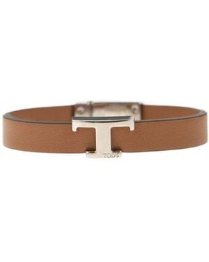 Tod's Timeless Logo Plaque Bracelet - White