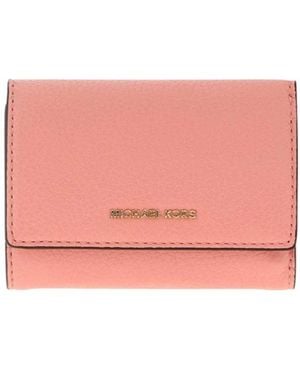 MICHAEL Michael Kors Grained-Leather Trifold Wallet - Pink