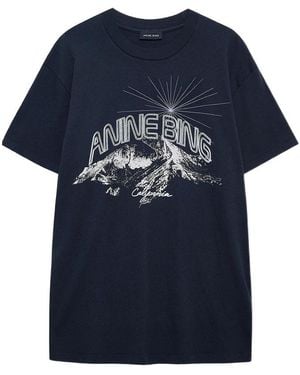 Anine Bing The Walker Crew-Neck T-Shirt - Blue