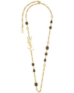 Saint Laurent Long Chain Necklace - White