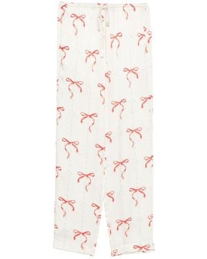 forte_forte Bow-Patterned Trousers - White