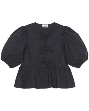 Ganni Poplin Shirt - Blue