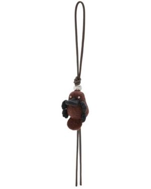 Loewe Platypus Charm Felt Keyring - White