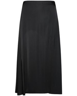 Jil Sander Midi Satin Skirt - Black
