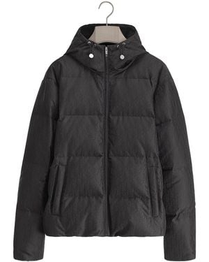 Dior Oblique Hooded Down Jacket - Black