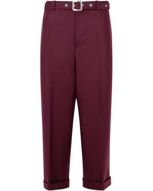 Jil Sander Belted Pleated Pants - Purple