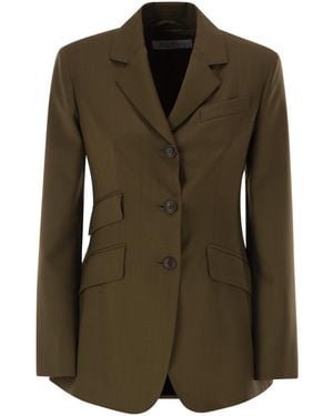 Max Mara Long-Sleeved Suit Jacket - Green