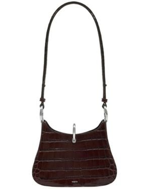 Rabanne Ring Embossed Leather Shoulder Bag - White