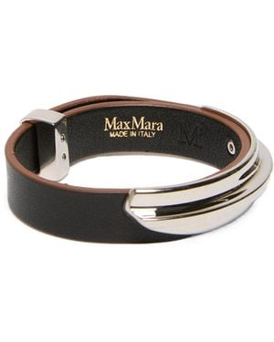 Max Mara Agiate Leather Bracelet - White