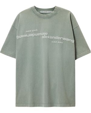 Alexander Wang Mirrored Logo Short-Sleeved T-Shirt - Green