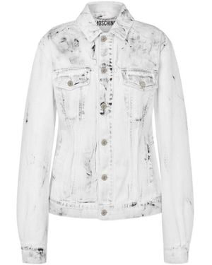 Moschino Button Denim Jacket - White