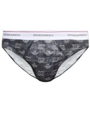 DSquared² Elastic Waist Briefs - Gray