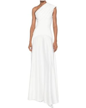 Solace London One-Shoulder Draped Maxi Dress - White