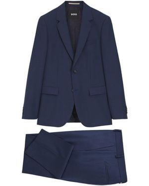 BOSS Long-Sleeved Suit Jacket And Trousers Two-Piece Set - Blue