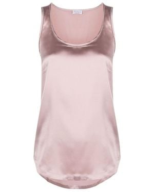 Brunello Cucinelli Sleeveless Silk Tank Top - Pink