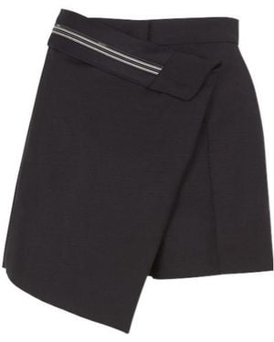 Fendi Wrap-Effect High-Waisted Shorts - Black