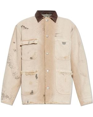MISBHV Logo Plaque Distressed Jacket - Natural