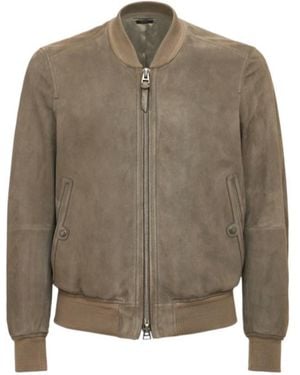 Tom Ford Short Leather Casual Jacket - Green