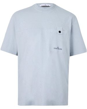 Stone Island Solid Colour T-Shirt - Blue