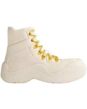 Bottega Veneta Puddle Bomber Lace-Up Boots - Natural