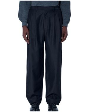 Ssstein Pleated Wide-Leg Trousers - Blue